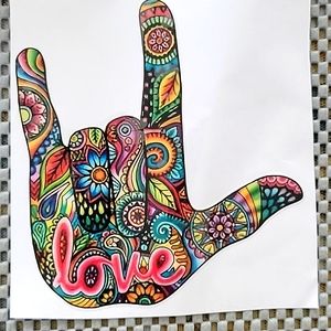 I love you in sign language sticker for laptop, cars any smooth surface 🤟